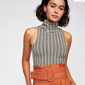 *Free People* Sleeveless Printed Turtleneck Tank